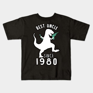 Best Uncle 1980 T-Shirt UncleSaurus Since 1980 Dad Gift Kids T-Shirt